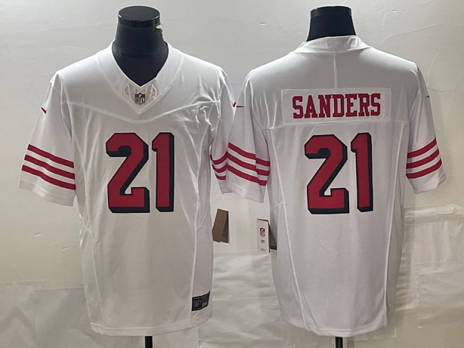 Men's San Francisco 49ers #21 Deion Sanders White 2023 F.U.S.E. Vapor Untouchable Limited Stitched Football Jersey - Click Image to Close